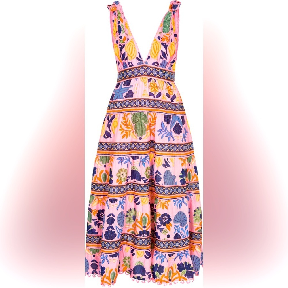FARM Rio Pink and Blue Floral Midi Dress - Picture 3 of 11